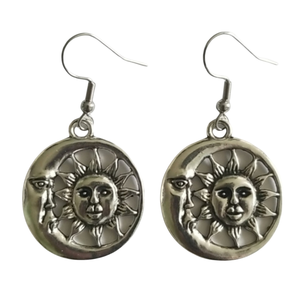 Handcrafted Sun & Moon Earrings